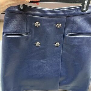Ann Taylor Deep Blue/Navy faux leather skirt